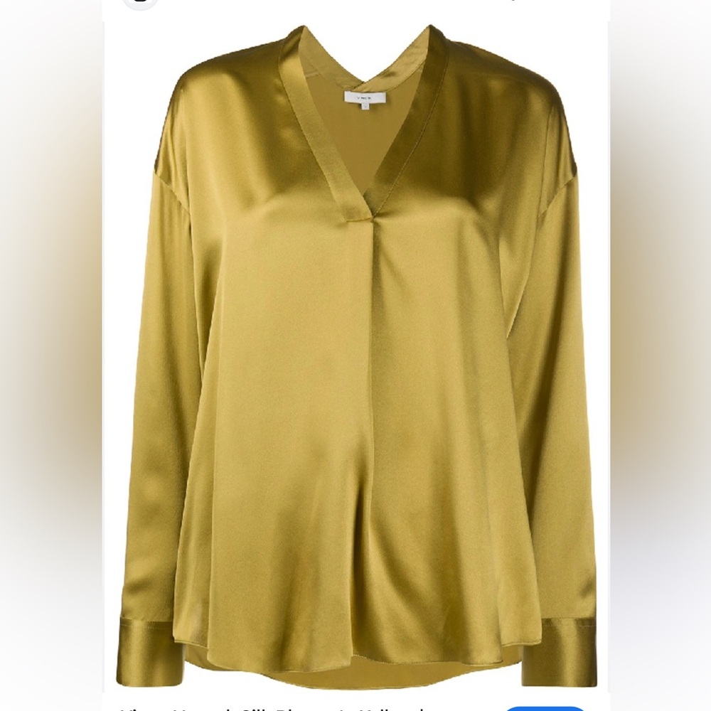 Vince Satin Gold Blouse small